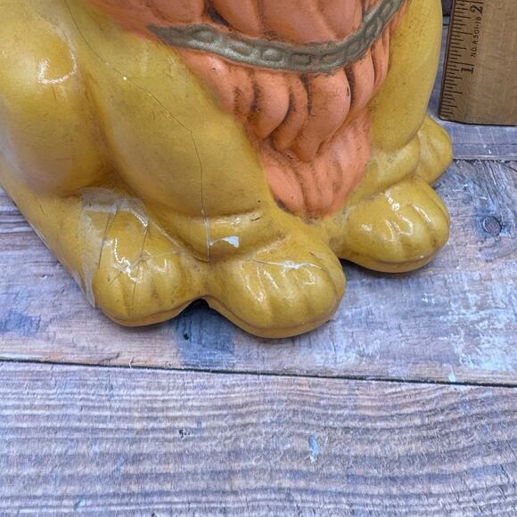 Vintage Lion Bank Hand Painted Chalkware Statue King of the Jungle-REPAIRED 1976 - Picture 7 of 8